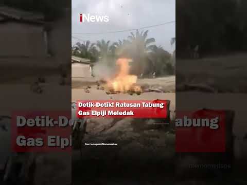 Detik-Detik! Ratusan Tabung Gas Elpiji Meledak #Shorts #Viral