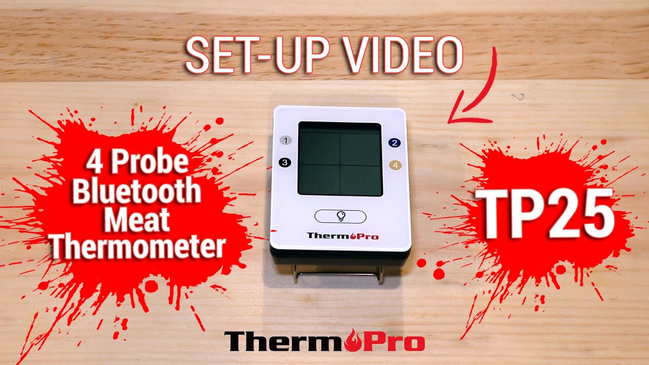 ThermoPro TP25 500ft Bluetooth Meat Thermometer with 4-Probes, Smart Wireless