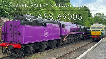 Class 69 69005 train at severn valley diesel gala passing taw valley now no 70 purple livery loco