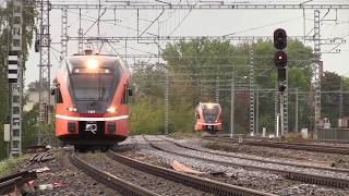Штадлерские электро- и дизель-поезда / Stadler EMU and DMU trains at Lilleküla stop