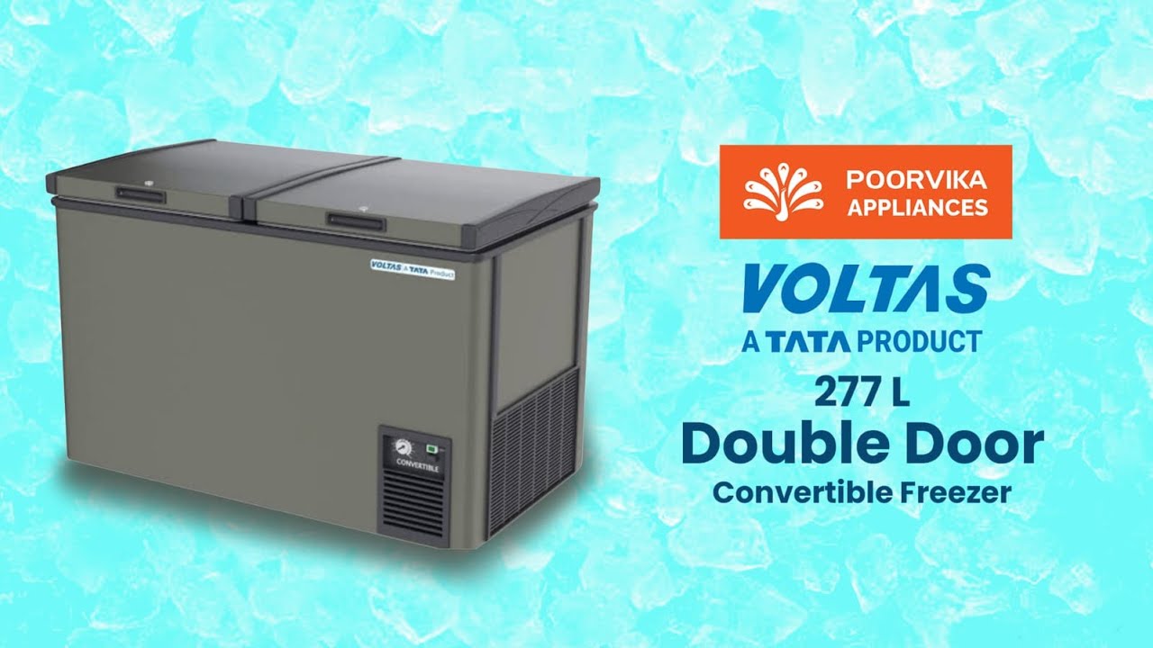 Get Voltas 277 L Double Door Convertible Freezer | Grey
