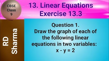 Draw the graph of each of the following linear equations in two variables:  x - y = 2