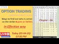Option Chain Analysis - Ways to find Buyers or seller who is active on the Strike