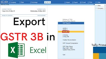 How to Export GSTR 3B From Tally Prime in Excel | Tally Tutorial in Hindi.