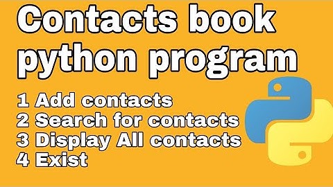 Contacts book python program