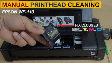 Epson WorkForce WF-110 Printhead Cleaning (Manual Method), Unclog  BK, Y, M, C Ink !!