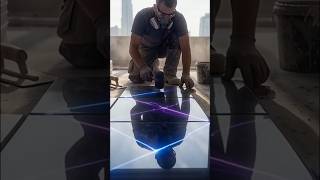 Obsidian Neon Floor 😱⚡ | Cyber Tile Design #Shorts