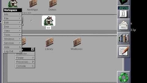 NeXTSTEP 3.3 booting up, operating, then shutting down