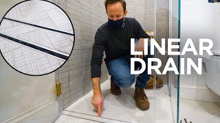 linear drain & builtin dresser with hidden bifold door renovation | Site Visit