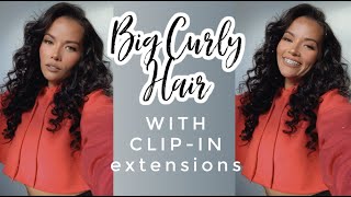 BIG CURLY HAIR TUTORIAL with CLIP-INS | Amazing Beauty Hair