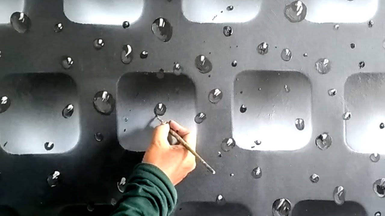 Waterdrop wallpaper motif in black and white paint only || Motif wallpaper tetesan air