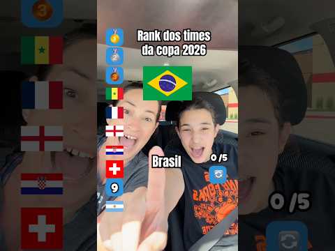Ranqueando os times da copa 😎
