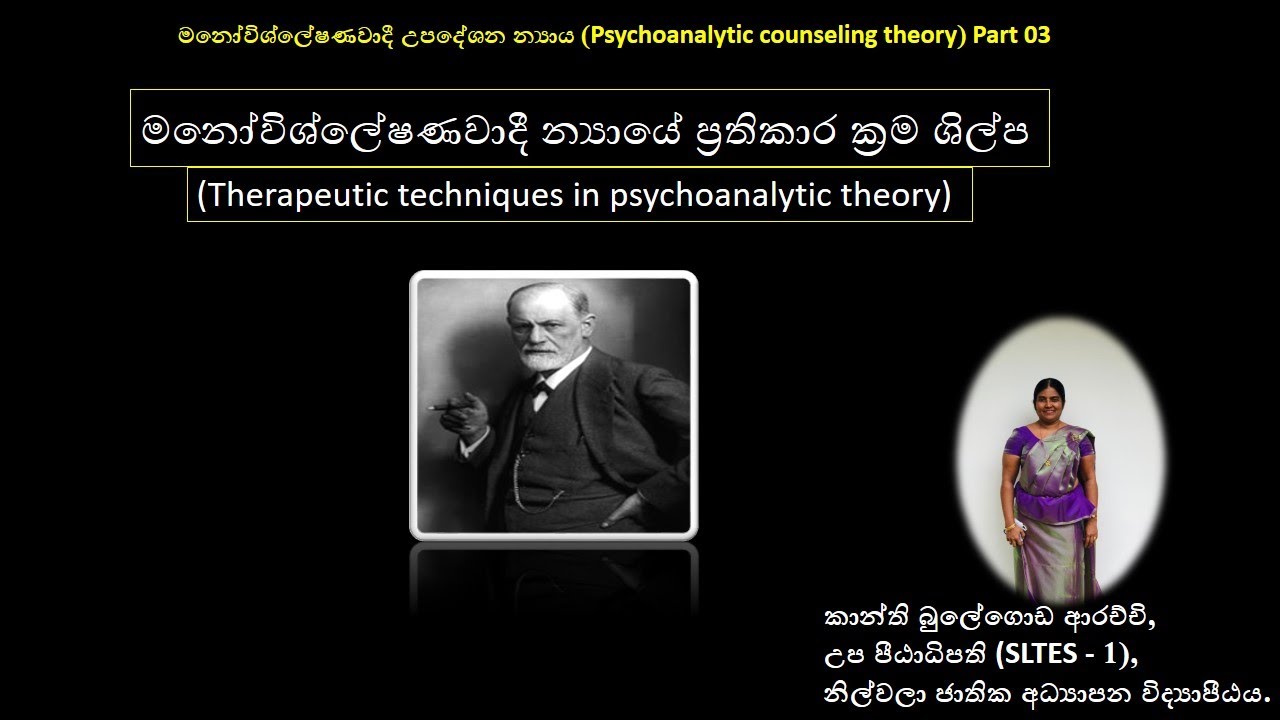 මනෝවිශ්ලේෂණවාදී න්‍යායයේ ප්‍රතිකාර ක්‍රම ශිල්ප(Therapeutic techniques in psychoanalytic theory)