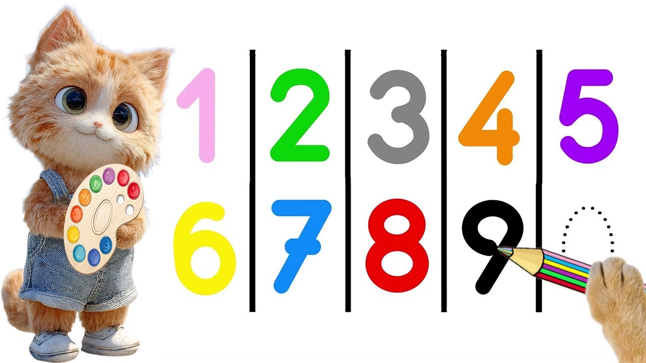 Learn Numbers with Colors 🎨🔢 Colorful Number Drawing for Kids with Yufi #82