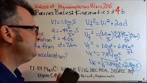 BarnesBasics: Intermediate kinematics problem 4b, Mark 1
