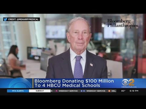 Video: Bijušais mērs Bloomberg liek 100 miljonu dolāru ziedojumu, lai fondētu Ņujorkas Universitātes universitāti