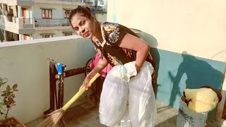 House Cleaning Video Desi Durga Baby Daily Life Vlog 1M V Husband Wife Romantic Vlog