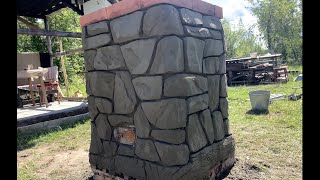 Отделка тандыра под камень // Finishing of the tandoor under the stone