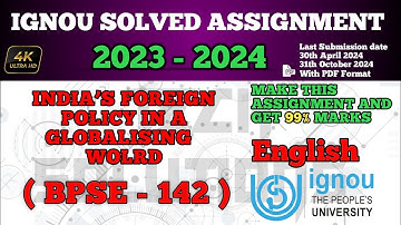 BPSE 142 SOLVED ASSIGNMENT 2023-24 IN ENGLISH | BPSE 142 SOLVED ASSIGNMENT 2024 | #BPSE142 IGNOU