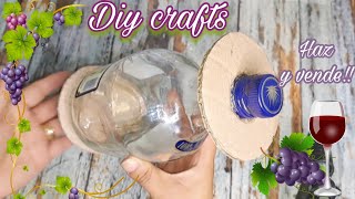 ESTO ES INCREÍBLE!!! 😱 nadie cree que lo hice con cartón // Barril con uvas // glass bottle craft