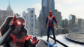 Spider-man Miles Morales PS5 Playing Spider-man Game PS4!! Free Roam Gameplay