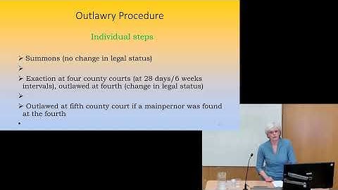 Outlawry and its Consequences in Later Medieval English Law and Practice: CELH 2025 Annual Lecture