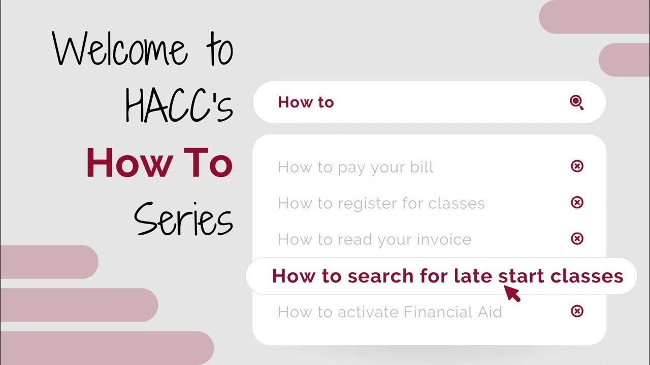 How To Search for Part of Term (Late Start) Classes YouTube