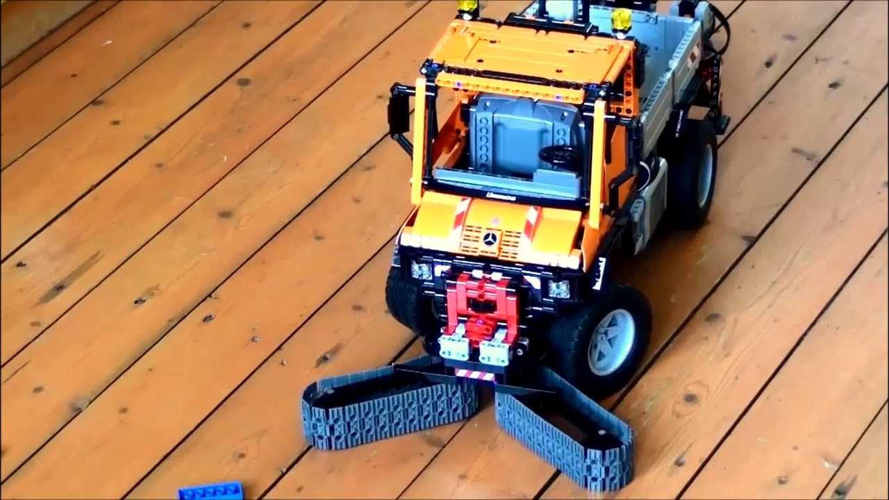 EV3 controls 8110 Unimog via PF with IMU, AS and Servo sensors from