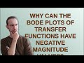 Why can the Bode plots of transfer functions have negative magnitude values?