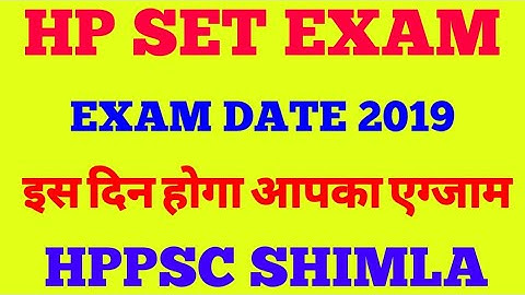 HPPSC SET EXAM DATE 2019