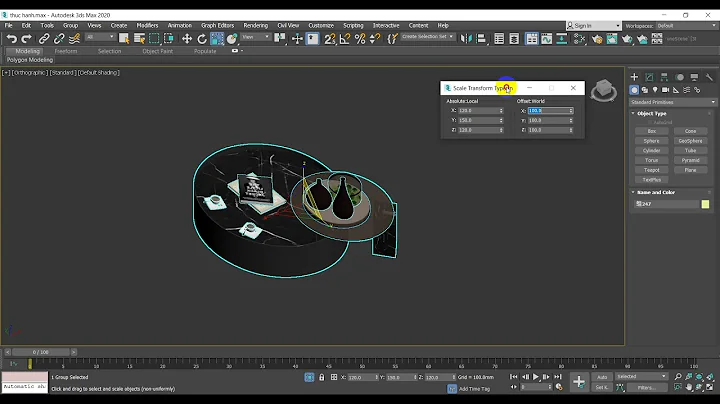 Hướng dẫn lệnh Scale 3dsmax 2020 | Thu phóng đối tượng trong 3dsmax 2020 | bunnyht