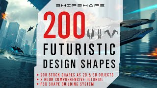 200 FUTURISTIC DESIGN SHAPES - SHAPE KIT