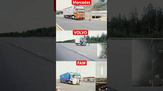 Truck Emergency Test 🚨 Mercedes vs Volvo vs FAW… Who Stops First?! 😳 | اختبار الكبح المفاجئ