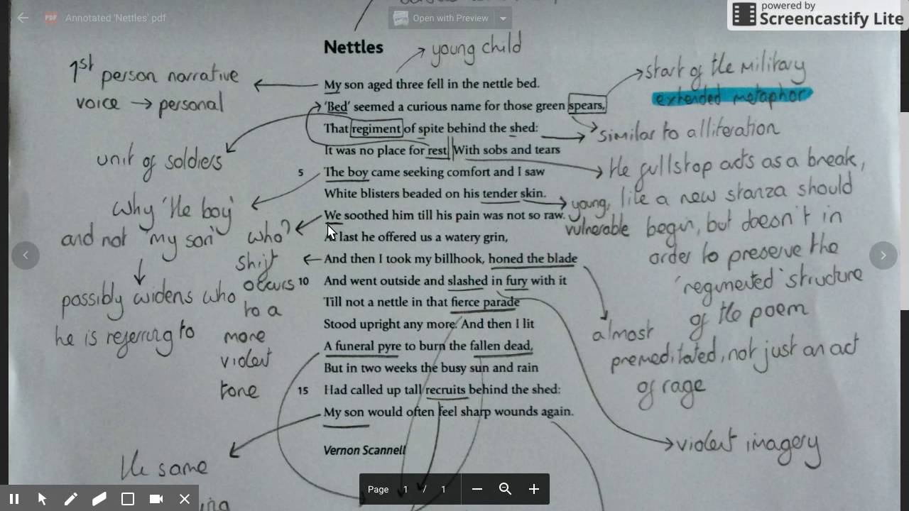 Structure Of Nettles Poem