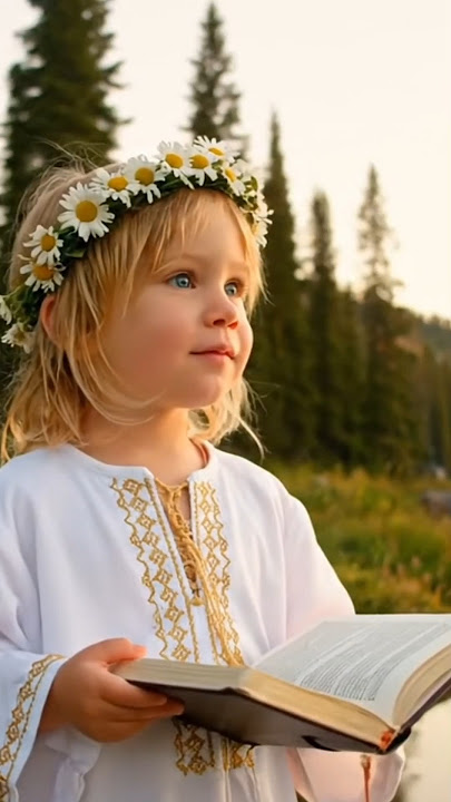 Little Angel Reading Bible in Nature’s Beauty Bible 📖 #jesus