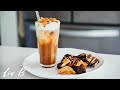 Vegan Honeycomb Latte &amp; Homemade Crunchie Bar Sponge Toffee Chunks | The Coffee Shop Series