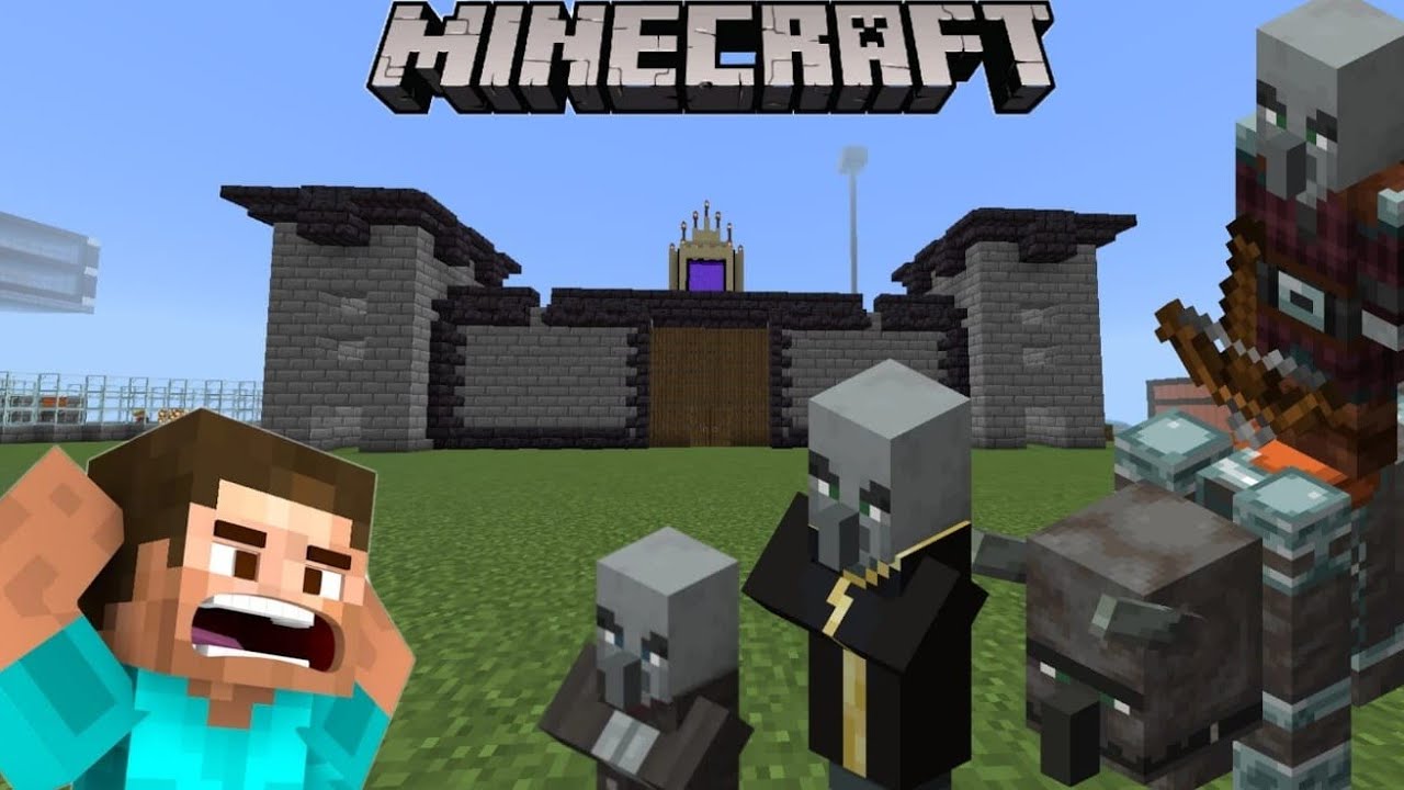 Pillagers Raid In My Village Minecraft Pocket Edition Gameplay In Hindi ...