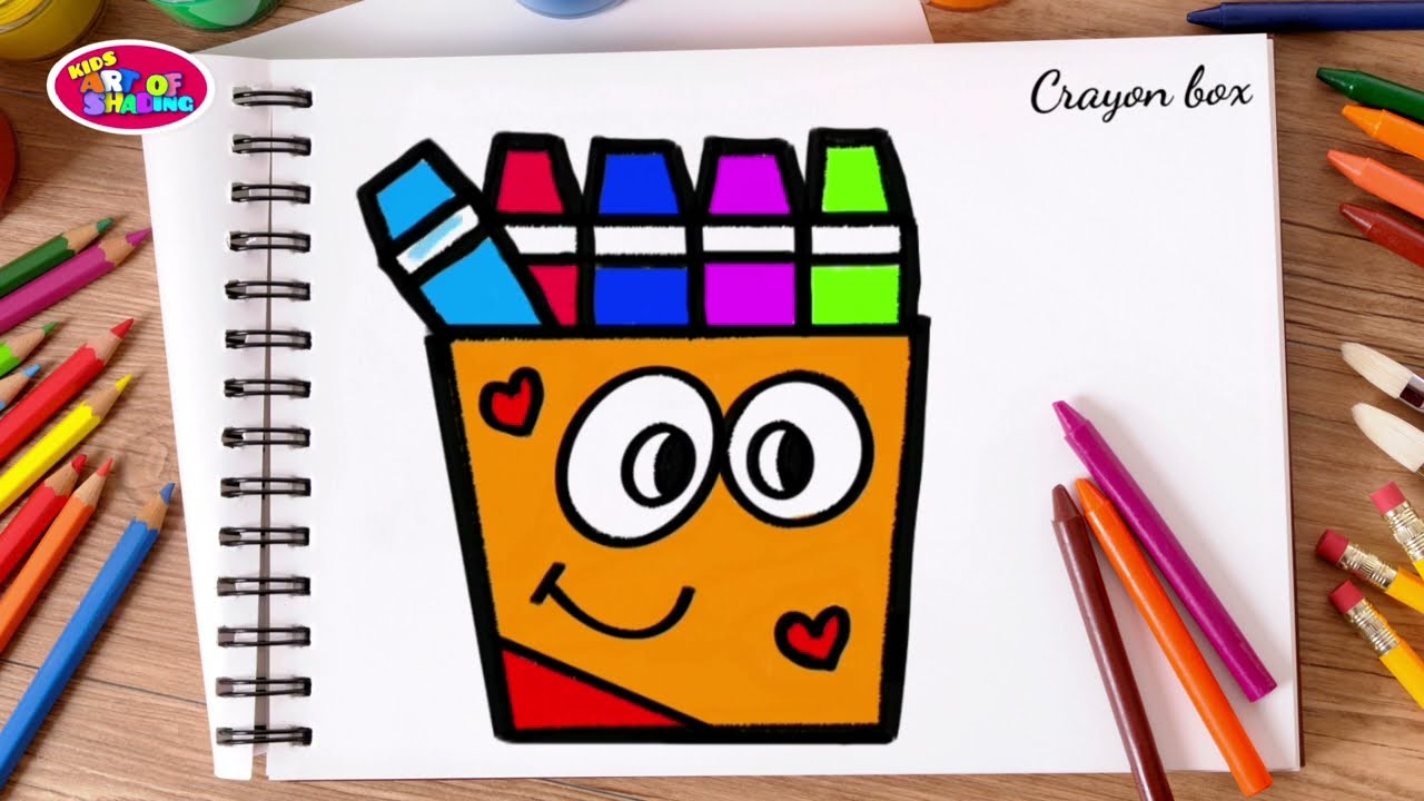 Crayon box, Drawing, Coloring, painting, kids, toddlers, cute  drawings