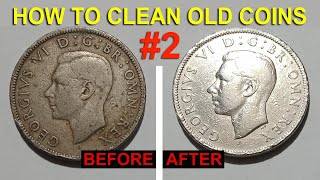 How to Clean Old Dirty Coin - Nickel Silver Bronze Bimetallic DIY - Technique #2 - Nickel coin