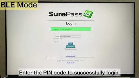 SurePassID MFA website with BobeePass FIDO card BLE&NFC demo
