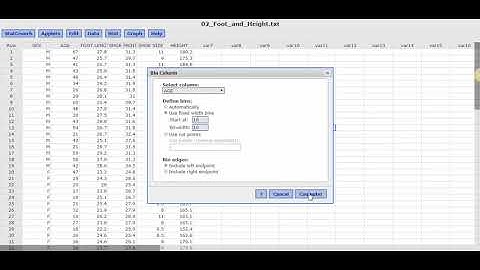 Section 2.1 Use StatCrunch for  frequency distributions