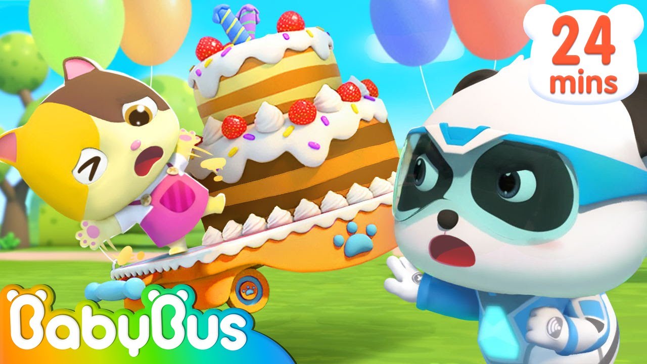 Help! Baby Kitten's Birthday Cake is Flying Away | Super Panda Rescue Team | BabyBus Cartoon