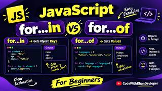 JavaScript for...in vs for...of Loop Explained | Difference with Examples for Beginners 🚀