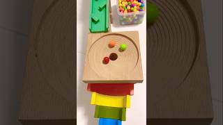 marble Run Race ASMR #107 Wooden Wave Course Colorful Marbles  #marblerun #marblerunrace #asmr