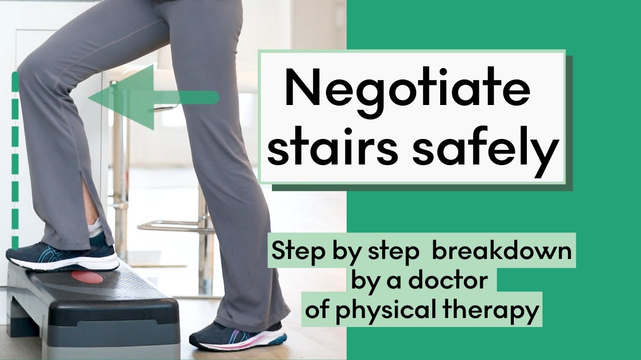 How to go up and down the stairs | Post-op recovery tips for knee & hip ...