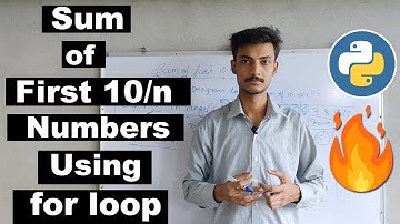 Python program to find the sum of n numbers using for loop in Hindi, Python Tutorial, cyber warriors