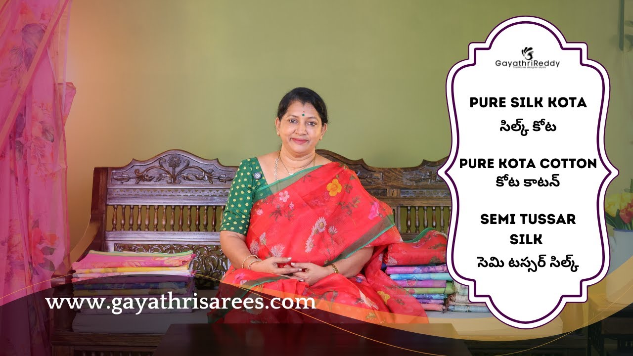 Pure Silk Kota, Pure Kota Cotton & Semi Tussar Silk SAREES | #GayathriReddy |