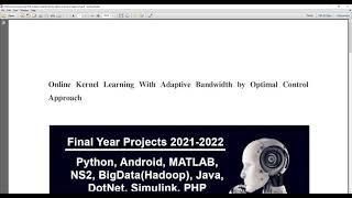 Online Kernel Learning With Adaptive Bandwidth by Optimal Control Approach