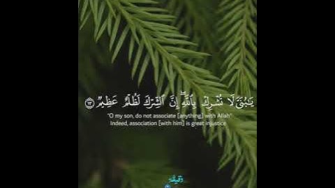 وصايا لقمان لأبنه🍁☘️ للقارئ اسلام صبحي، اية ١٣-١٩