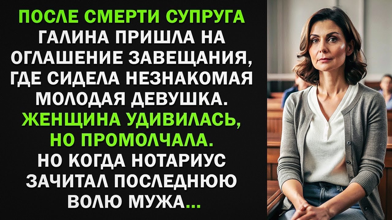 Галина пришла на оглашение завещания, где сидела незнакомая молодая девушка...